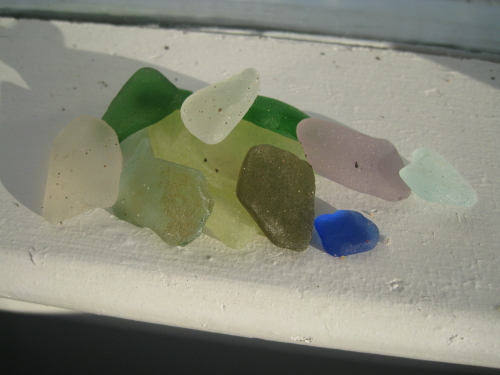 beach glass close up