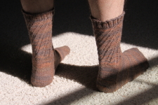 Brown spiral trenched socks