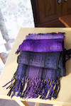 painted warp purple scarf set