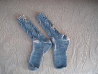pair of blue diamond socks