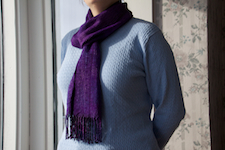 third scarf,
worn