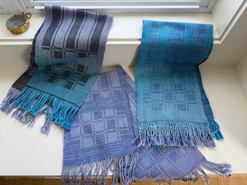 Hand painted warp table runners